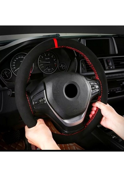 Seat Ibiza Uyumlu Alcantara Yüzüklü Dikmeli Direksiyon Kılıfı 513891728