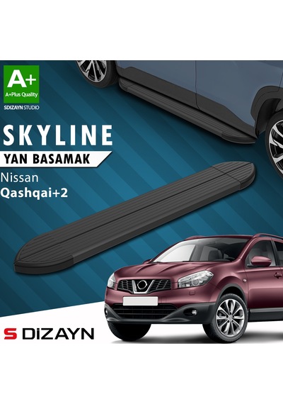 S-dizayn Nissan Qashqai +2 Skyline Siyah Yan Basamak 183 Cm 2007-2014 A+ Kalite
