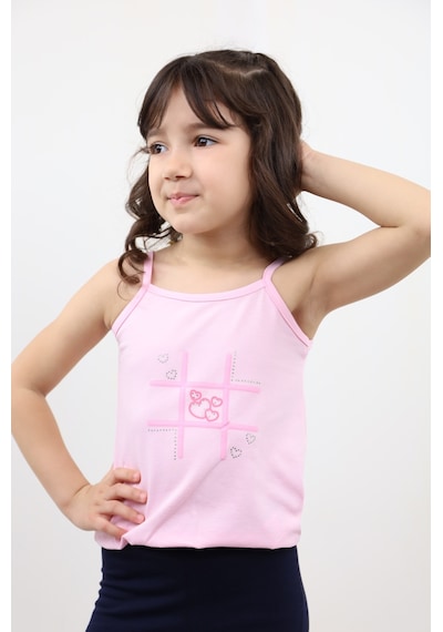 Toontoy Kız Bebek Baskılı Atlet Pembe