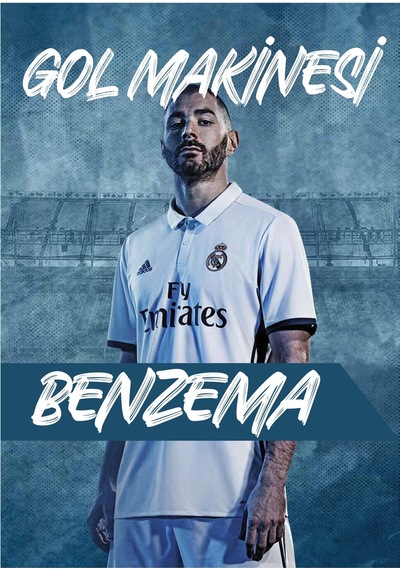 Gol Makinesi Benzema Poster & Futbolcu Kartı Hediyeli