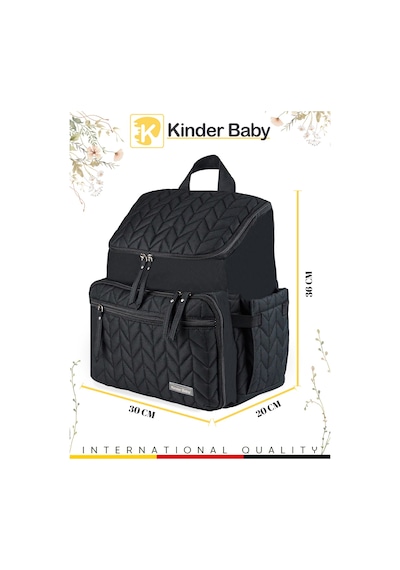 Kinder Baby Merlin Termal Anne Bebek Bakım Çantası Siyah