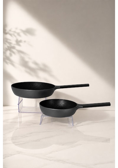 Pro Grade 2'li Granit Döküm Tava Seti Gri 20 Cm - 24 Cm Çok Renkli