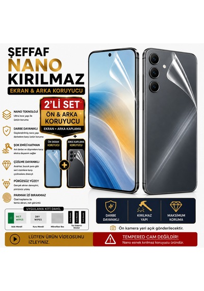Oppo Find X6 Pro Uyumlu Şeffaf Ön Arka 2li Set Kaplama Nano Kırılmaz Çizilmez Hidrojel Film Astakos