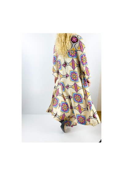Modaonna Kadın Bej Renk Pamuklu Kimono Pantolon Takım Bej