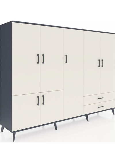 Hyperion Dolap 12 Raflı 2 Çekmeceli 7 Kapaklı 220x44x163 Antrasit Antrasit-aytaşı Hyperion Dolap 12 Raflı 2 Çekmeceli 7 Kapaklı 220x44x163 Antrasit Antrasit-aytaşı