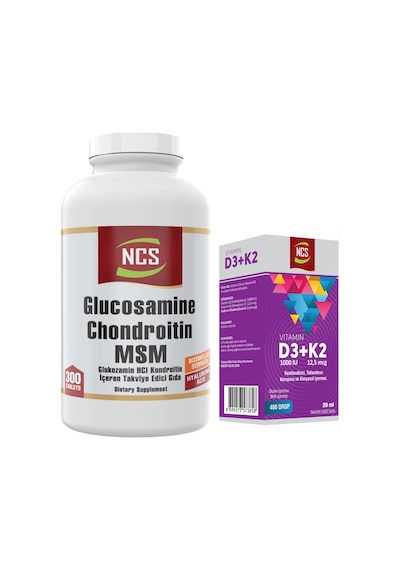 Ncs Glucosamine Chondroitin Msm 300  Tablet + Ncs Vitamin D3 K2 20 ML