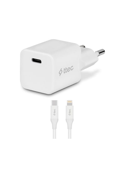 Ttec Smartcharger 20w Pd Seyahat Hızlı Şarj Aleti + Usb-c - Lightning Apple iPhone Uyumlu  1.50cm Kablo Beyaz - 2