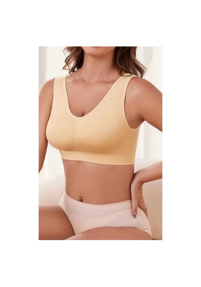 Fit Women Kalın Askılı Pedsiz Büstiyer Korsesi Seamless 5050 Bej