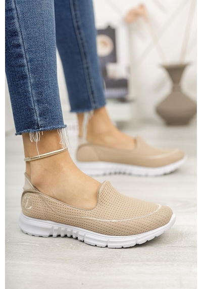 Nesil Shoes Dvm 801 Bej Faylon Taban Kadın Yürüyüş Ayakkabısı-bej Bej