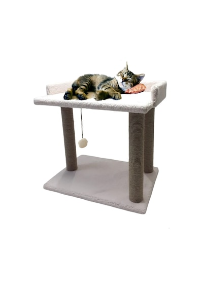 Nursoft Teraslı Yataklı Ponponlu Kedi Tırmalama Tahtası 58 CM