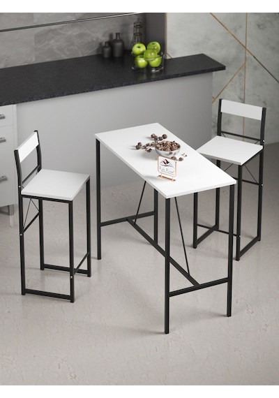 Retodesign Beyaz Good Bar Masa Takımı 1651b