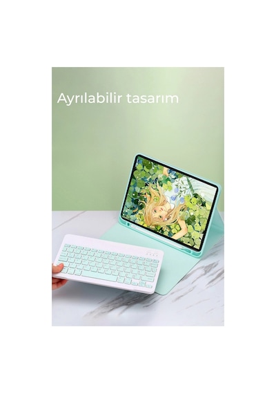 İpad Uyumlu Pro 12.9 2024 Kılıf Kc01 Smart Klavyeli Tablet Kılıfı - Siyah