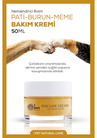 Kedi Köpek Pati Bakım Kremi Çatlak Onarıcı, Doğal Ve Vegan Nemlendirici 50 Ml