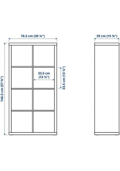 Ikea Kallax Açık Raf Ünitesi, Gri-ahşap Görünümlü 77x147 Ahşap