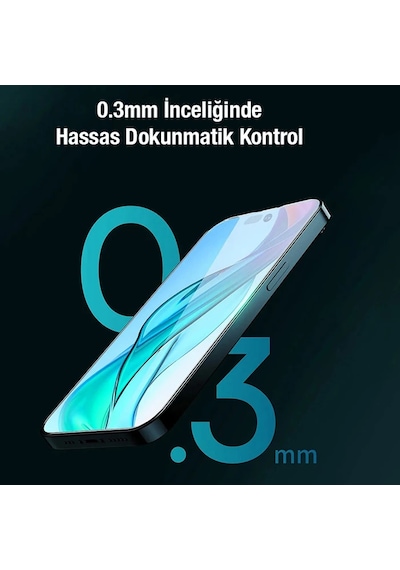Baseus Crystal Serisi İphone 15 Plus Full Koruma Tempered Cam Ekran Koruyucu 2 Adet Set- 5775