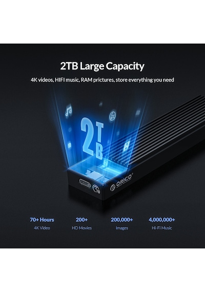 Orico USB3.1 Gen2 10Gbps M.2 NVMe SSD Disk Kutusu Alüminyum