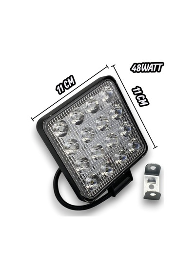 Motosiklet Led Far Kare 16 Led 12-24-48 Watt 10-30v Ith054