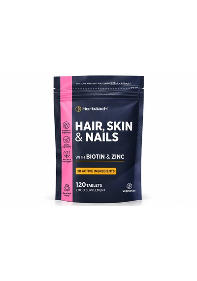 Horbäach Hair, Skin & Nails Biotin & Zinc, 120 Tablet
