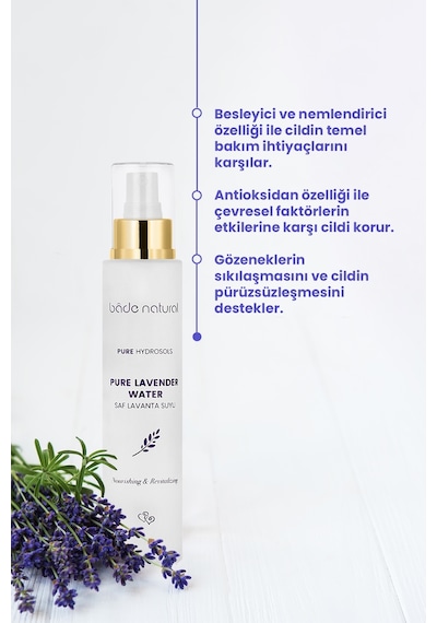 Bade Natural Saf Canlandırıcı ve Besleyici Etkili Doğal Lavanta Suyu Tonik 100 ML