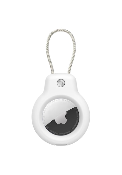 Buff Tagsafe Rope Steel Taşınabilir Anahtarlık Apple Uyumlu AirTag Kılıf White