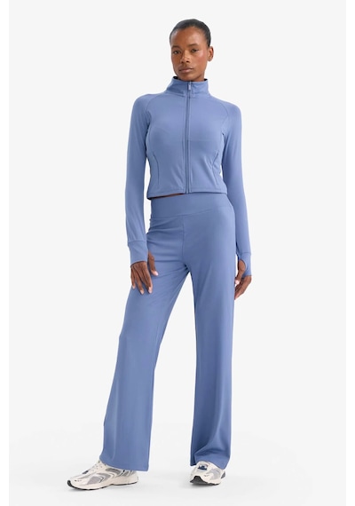Defacto Slim Fit Dik Yaka Sporcu İndigo Kadın Hırka F2008ax/ın34 İndigo