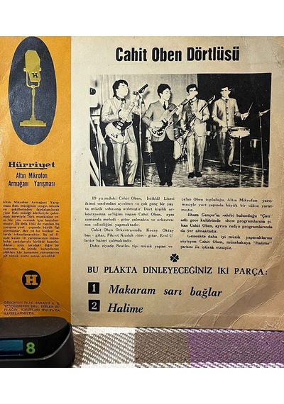 Cahit Oben Dörtlüsü - Makaram Sarı Bağlar / Halime 1965 Altın Mikrofon Yarışması 45'lik