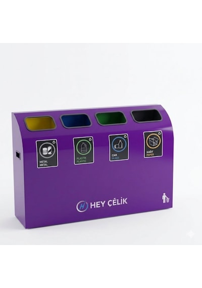 4 Lü Sıfır Atık Geri Dönüşüm Ünitesi Gd-058 Profesyonel Metal Atık Ayrıştırma Sistemi Hey Çelik