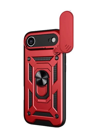 Newface Apple İphone 17 Air Pars Lens Yüzüklü Silikon - Kırmızı