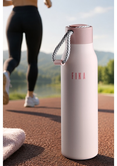 Neoflam Fika Rento Sızdırmaz Vidalı Kapaklı Geniş Ağızlıklı Kolay Taşınabilir Çelik Termos 600 Ml Pembe