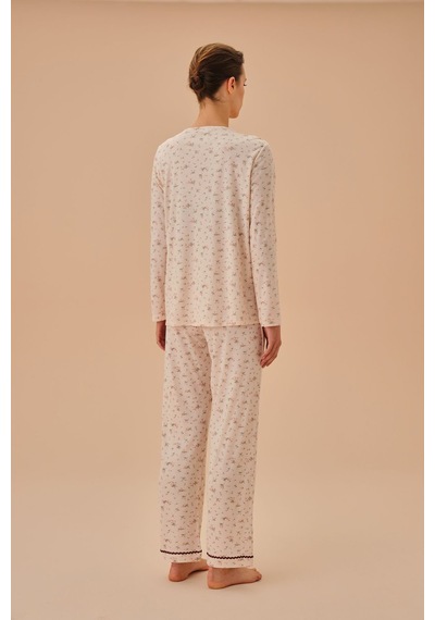 Suwen Young Mother Gömlek Yaka Pijama Takımı Pembe