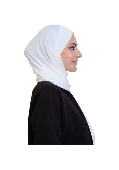 Modish Group Penye Boyun Kapamalı Şal Başörtü Hazır Giyim Turban Esnek Jersey Şal Krem