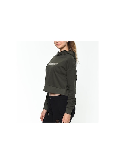 Hummel Rayce Kadın Baskılı Kapüşonlu Sweatshirt Haki