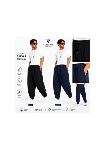 No Brand Verox Fıt Erkek Rahat Kesim Şalvar Pantolon Yazlık, Hafif, Nefes Alan Premium Kumaş Siyah Siyah No Brand Verox Fıt Erkek Rahat Kesim Şalvar Pantolon Yazlık, Hafif, Nefes Alan Premium Kumaş Siyah Siyah