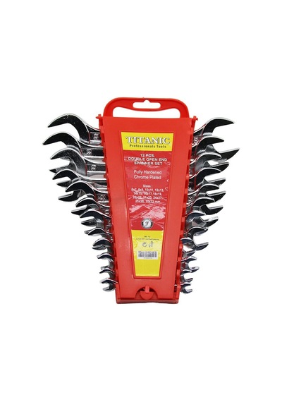 Tıtanıc Tools Ağzı Açık Anahtar Takımı 6-32mm 12 Adet Plastik Stand Taşıma Aparatlı - 2'li Paket