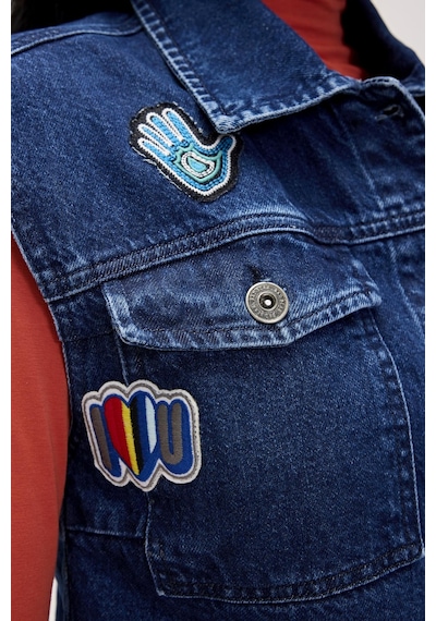 Bad Bear Joanne İndigo Kadın Denim Yelek Koyu Mavi