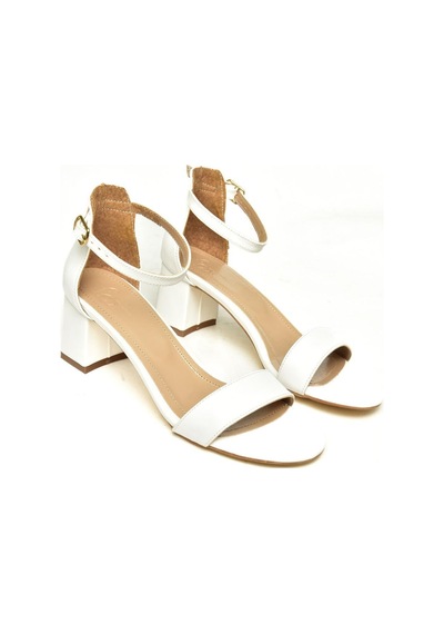 Fox Shoes U578451009 Beyaz Kalın Topuklu Kadın Ayakkabı Beyaz