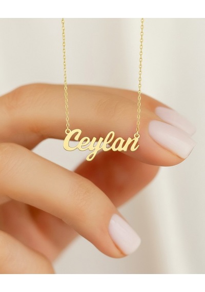 Modern Stil İsimli 14 Ayar Altın Kolye