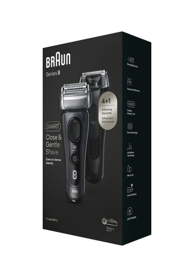 Braun Series 8 Elektrikli Tıraş Makinesi, Şarj Standı, Islak Ve Kuru, 8513s, Gri 100 Dk Gri
