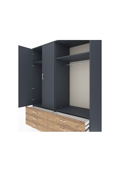 Kronos Gardrop 4 Raflı 6 Çekmeceli 2 Askılı 176x59x221 Antrasit-antrasit/çam Antrasit/çam Kronos Gardrop 4 Raflı 6 Çekmeceli 2 Askılı 176x59x221 Antrasit-antrasit/çam Antrasit/çam