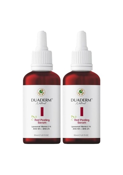Kırmızı Peeling Serum, Aha%10 + Bha%2 + E Vitamini%1, Akne Karşıtı Ve Onarıcı, 30 Ml 2 Paketi