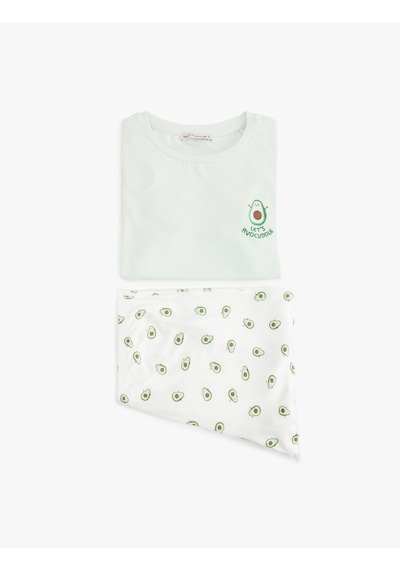 Koton Viskon Avokado Baskılı Şortlu Pijama Takımı Yeşil 5slk40025mk Yeşil Koton Viskon Avokado Baskılı Şortlu Pijama Takımı Yeşil 5slk40025mk Yeşil