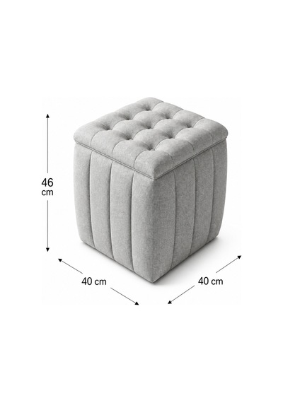 Yeni Sezon İthal Belora Kumaş Puf 40x40 Cm Ultra Yumuşak, Lüks Dokulu, Premium Kalite Kare Puf Gümüş - 908231317 Gümüş