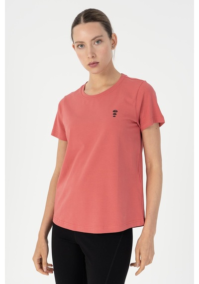 Maraton Regular Kadın Bisiklet Yaka Koyu Pembe- T-shirt Koyu Pembe-