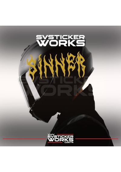 Sinner Kask Sticker Tüm Kasklar Uyumlu Tek Yön 1 Adet Altın
