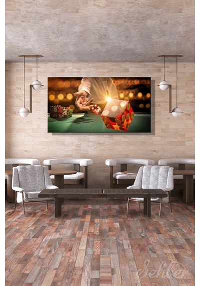 Kanvas Tablo Panoramik Yatay Tekli Ev Kafe Ofis Barbut Zar Atma Oyunu Fotoğraf 2705