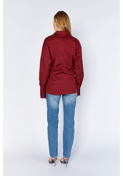 Manche Belden Oturmalı Gömlek Mks165166-01 - Bordo