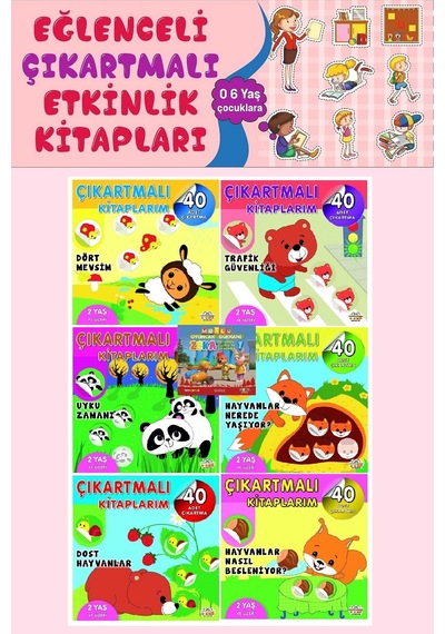 2 Yaş Ve Üzeri Çıkartmalı Kitaplarım Seti 6 Kitap