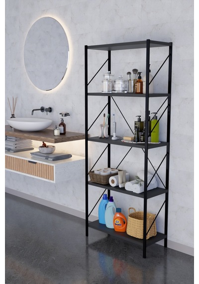150 Cm Dekoratif 5 Raflı Kitaplık Çok Amaçlı Raf Mutfak Rafı Metal Kitaplık Gri 150 Cm Dekoratif 5 Raflı Kitaplık Çok Amaçlı Raf Mutfak Rafı Metal Kitaplık Gri