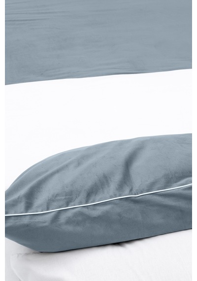 Koza Home Linda Lacivert Kadife Çift Kişilik Nevresim Takımı 200x220 4 Yast Lacivert
