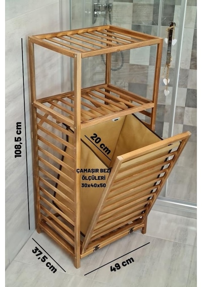 Digithome Ceviz Rengi Ahşap Kirli Sepetli Banyo Düzenleyici Raf Cvz01 Ceviz Digithome Ceviz Rengi Ahşap Kirli Sepetli Banyo Düzenleyici Raf Cvz01 Ceviz